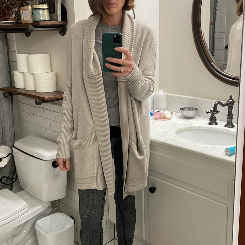 Patagonia merino wool wrap cardigan XL oatmeal
